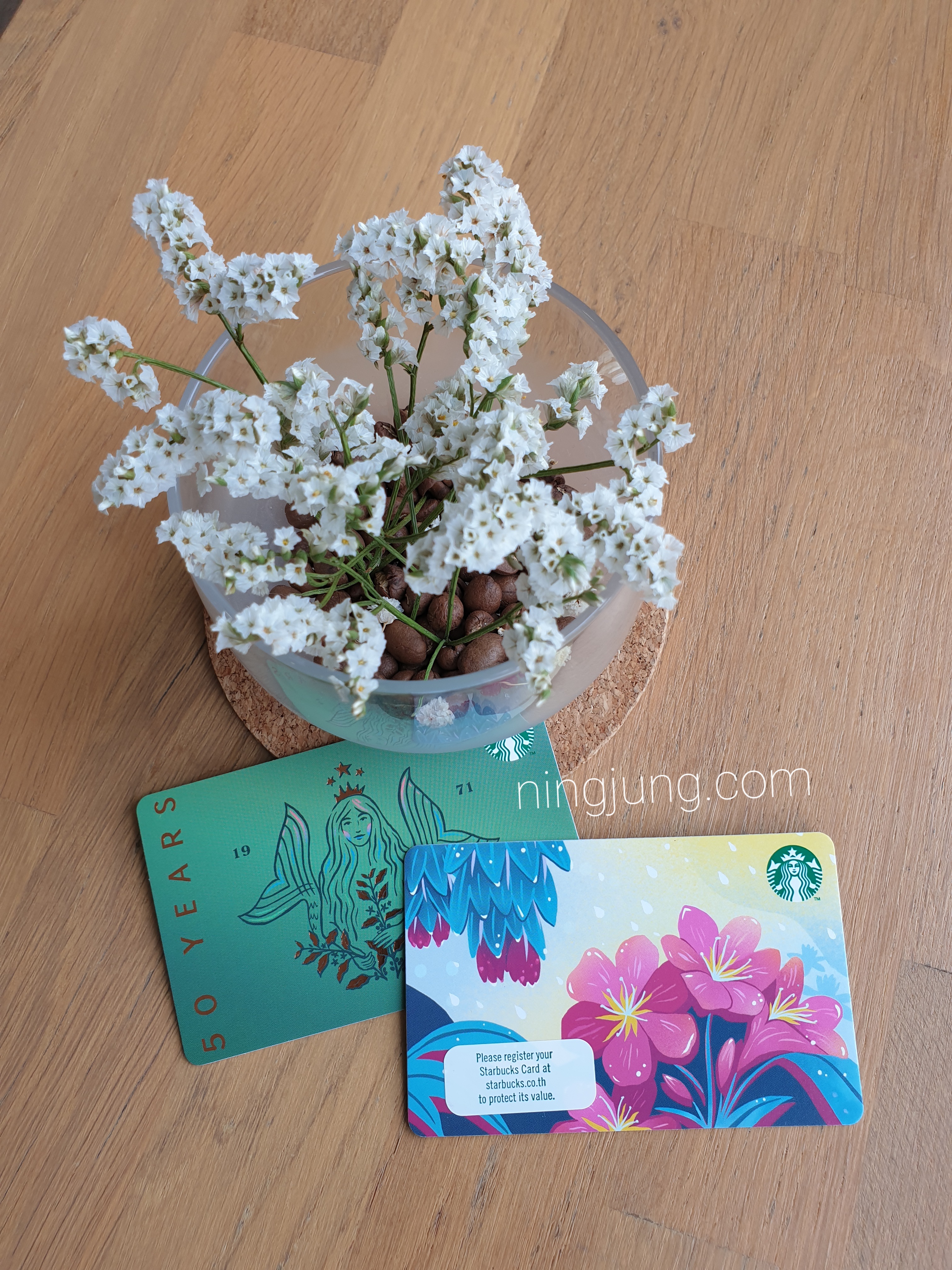 Starbucks Card Thailand 2021 : Sakura, Siren 50 years and Spring Flowers